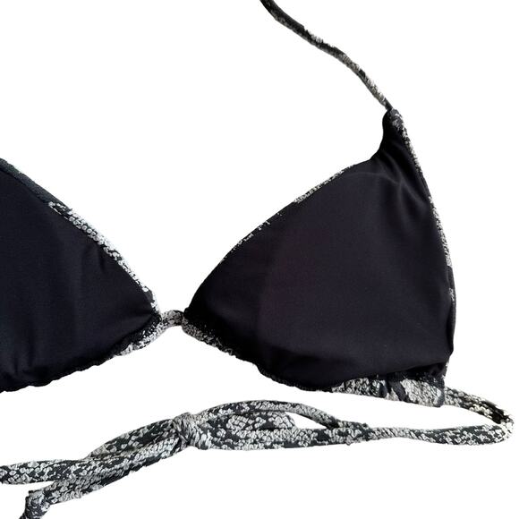 andie swim string bikini top snake print grey and cream women small - Picture 6 of 8